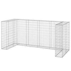 vidaXL Gabionenwand für Mülltonnen Verzinkter Stahl 254x100x110 cm Image