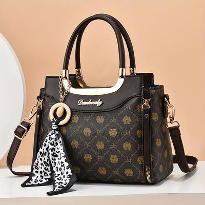 TEMU 2024 Small Square Bag For Women Featuring A High-end Feel With Contrasting Color Prints, Popular European And American , Suitable For Styles, And As A Shoulder Or Hand Bag. Image