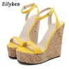 Eilyken Neue Mode Plattform Keile Frauen Sandalen Street Style High Heels Schnalle Weiblichen Sommer Schuhe Größe 35-40