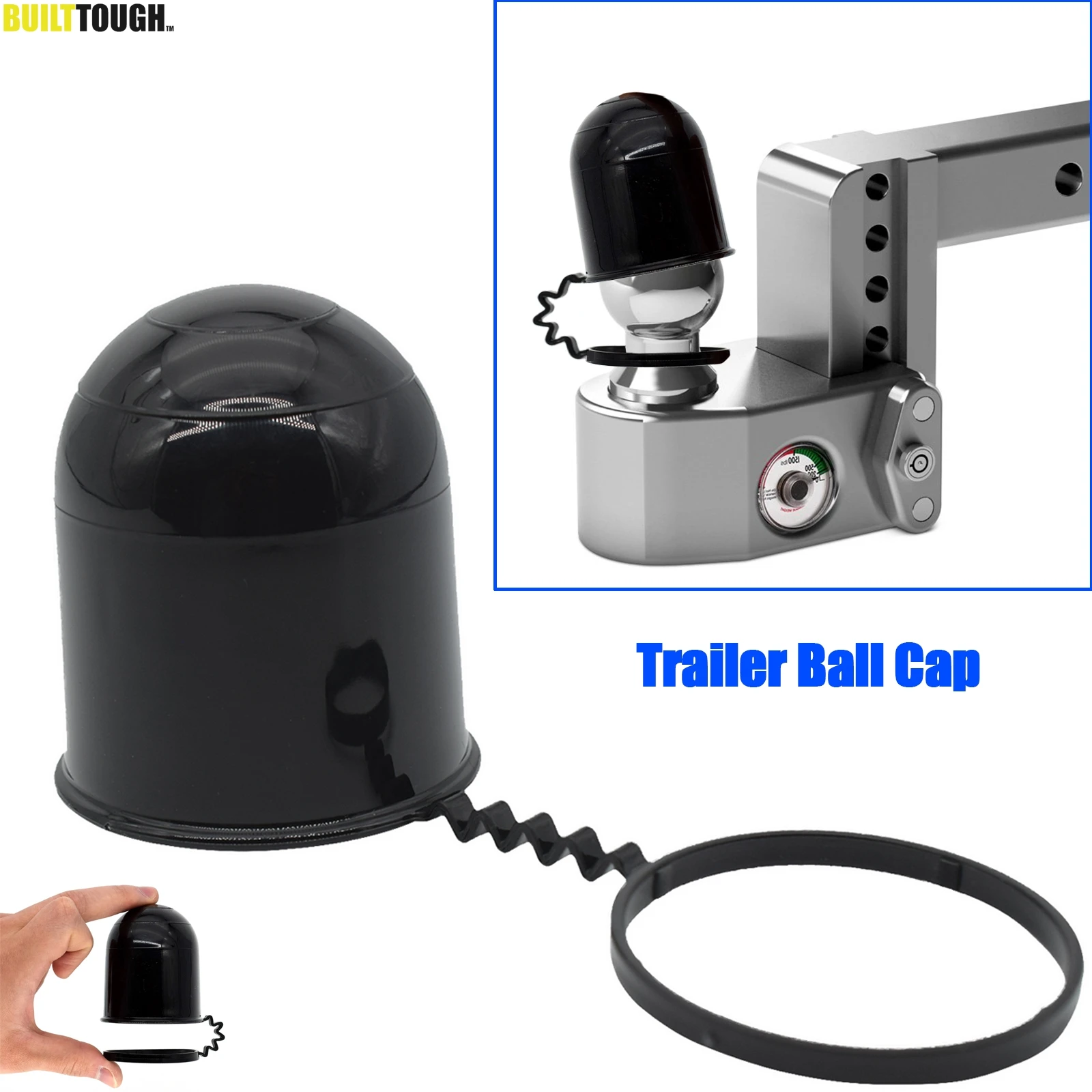 Langlebige 50 mm schwarze Universal-Anhängerkupplungskappe, verhindert das Herunterfallen der Anhängerkupplung, Anhängerkupplungsabdeckung, Wohnwagen-Anhängerschutz, Autozubehör Image