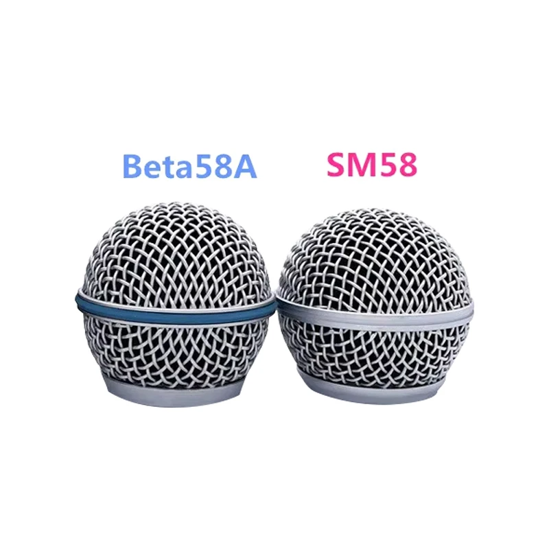 Mesh Ball Head Wired Wireless Mikrofon Grille Mikrofon Ersatz Kopf Stahl Shure SM58 Beta 58A Image