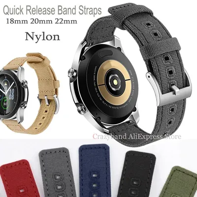18mm 20mm 22mm Nylon Canvas Strap für Samsung Galaxy Für Huawei Smartwatch Armband für Seiko Quick Image