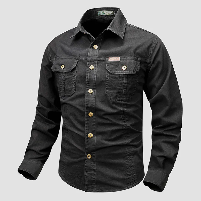 Camicia tattica Camicie da uomo Camicia militare Camicia a maniche lunghe a maniche lunghe Camicia tattica Camicia nera da uomo Camicia da esterno