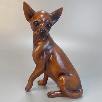 TEMU Chihuahua Wooden Statue - Home , Ideal For New Year, Valentine's Day, Easter