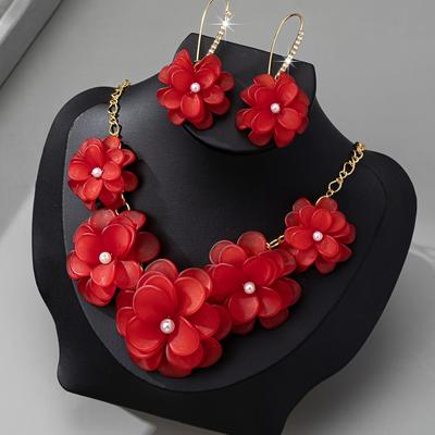 TEMU Jewelry Set For Women - 18k Necklace & , For Parties, Weddings, And Vacations