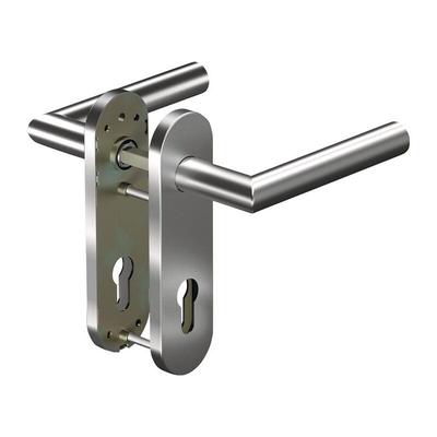 Ogro - Kurzschildgarnitur core+ 8906 8 mm / 7051K 72MM Edelstahl er pz abgerundet Drückergarnitur