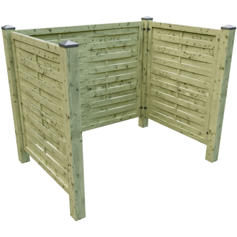 T&J Mülltonnenabtrennung KAI Lamellenzaun Komplettset inklusive Pfosten und Beschlägen Image