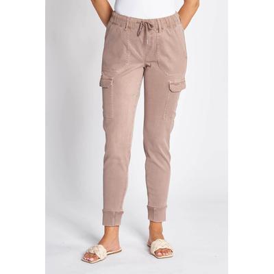 Cargohose ZHRILL "DAISEY", Damen, Gr. M, N-Gr, rosa (rosé), Web, Obermaterial: 53% Lyocell, 43% Baumwolle, 4% Elasthan, casual, slim fit knöchellang, Hosen, mit Strass-Steinen Image