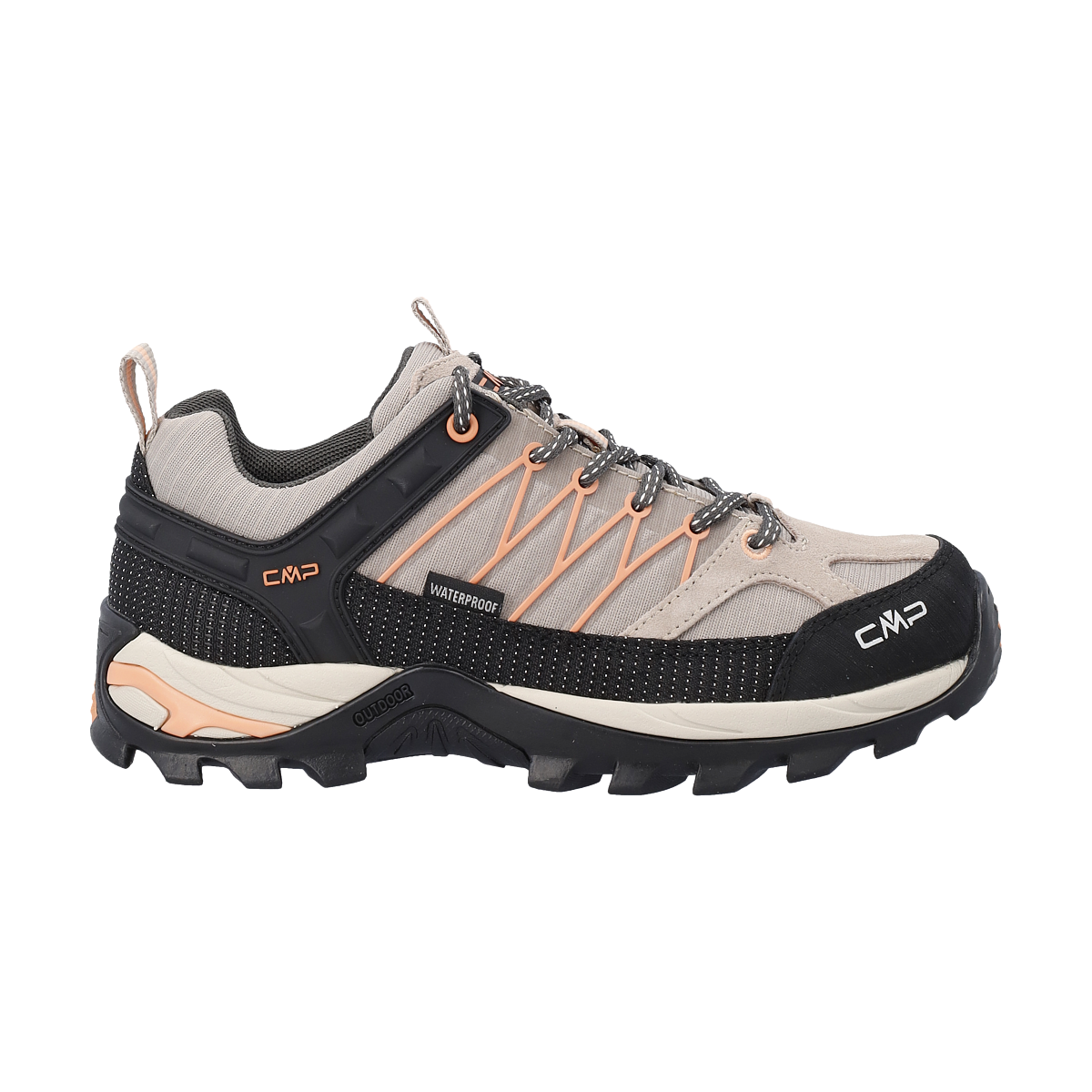 Wanderschuh CMP "RIGEL LOW WMN TREKKING SHOE WP", Damen, Gr. 39, sabbia, salmone, Leder, Synthetik, Schuhe Wanderschuh, wasserdicht