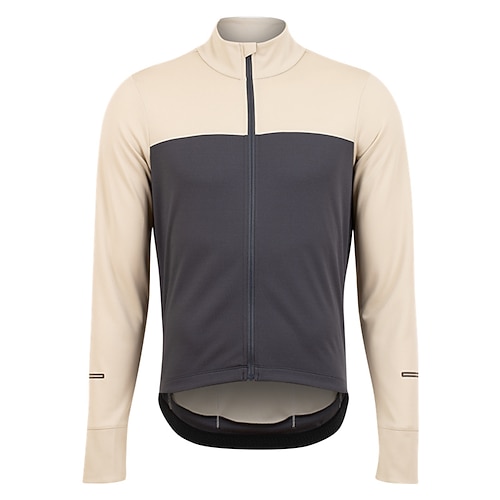 Herren Radtrikot Farbblock Langarm Fahhrad Trikot Oberteil mit 3 Gesäßtaschen Mountainbike MTB Straßenradsport Schnelltrocknend Reflektierende Streifen Rückentasche Feuchtigkeitsableitend Sport Image