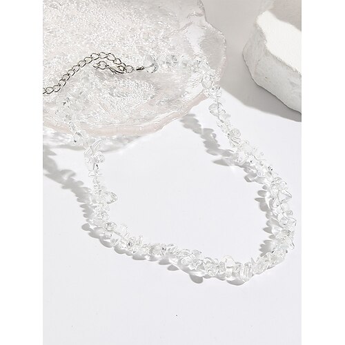 Amethyst-Kristallkette für Frauen aus Naturstein, Rohsplitterperlen, Boho-Chic-Stil, perfekt für den Alltag, spiritueller und heilender Schmuck Image