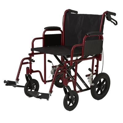 Medline Bariatric Transport Chair with Removable Desk-Length Arms and Swing-Away Footrests, 500 lb. Capacity, 22" Width, 1 EA (MDS80822B)