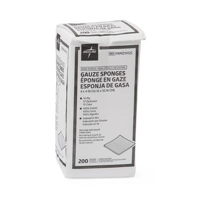 Medline Nonsterile Gauze Sponge, 12-Ply, 4
