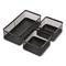 TRU RED Three Compartment Stackable Wire Mesh Desk Organizer, 8.46 x 4.92 x 4.33, Black (TUD24402473)
