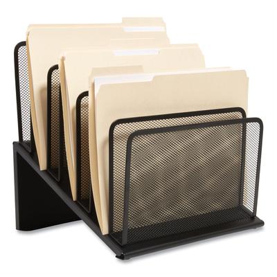 TRU REDTM Wire Mesh Incline Sorter, Open Design, 7 Sections, Letter-Size, 11.41 x 11.41 x 11.02, Matte Black (TUD24402458)
