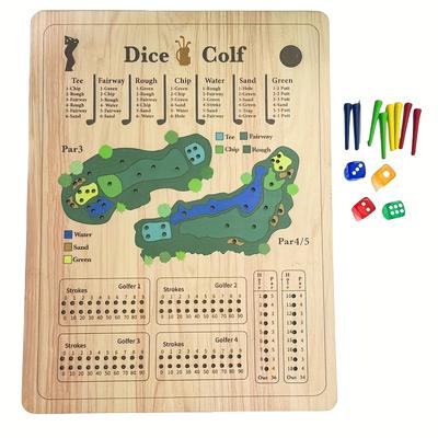 TEMU Dice Golf Game, Golf Board Game, Golf Dice Board Game, Wooden Dice Game, Fun And Challenging Golf Dice Game