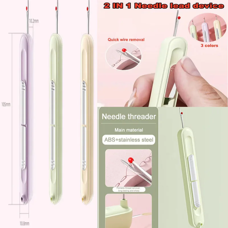 Einfädeln, Nadeleinfädler, ältere Menschen, Handnähen, Spezialwerkzeuge für den Heimgebrauch, multifunktionaler Picking-Fadenentferner Image