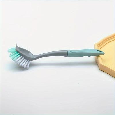 TEMU 1pc Multi- Kitchen Cleaning Brush With Long Handle - Plastic, Ideal For Pots, Dishes & Household Surfaces Image