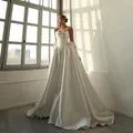 Eighttre eleganti abiti da sposa lunghi abiti da sposa a-line senza spalline abiti di perle abiti glamour abiti da sposa personalizzati