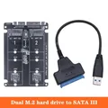 Scheda adattatore doppia porta NGFF da stato solido a porta seriale SATA Scheda di espansione da 2 * M.2 a SATA 3.0 a cavo esterno USB