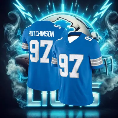 2025 New Men'S T-Shirt American Football Jersey T-Shirt 3d Printing T-Shirt Lion No. 97 Football