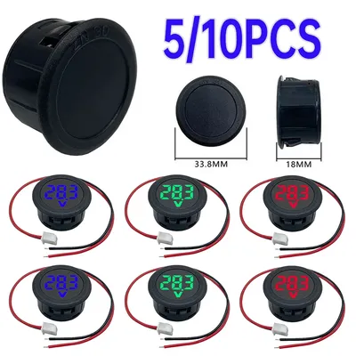 DC 4-100V Volt Detector Tester Car Voltage Current Meter LED Digital Display Round Mini Voltmeter