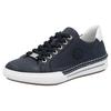 Plateausneaker RIEKER, Damen, Gr. 37, blau (nachtblau, weiß), Lederimitat, sportlich, Schuhe, Schnürschuh, Halbschuh, Freizeitschuh mit weißer Rahmennaht, Topseller