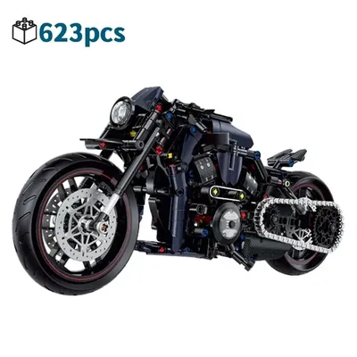 Technical Motorcycle Building Blocks Bricks Harleys Motorbike Locomotive Road Racer Toy for Kid