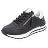 Plateausneaker RIEKER SPORT, Damen, Gr. 41, schwarz-weiß (schwarz, weiß), Leder, Lederimitat, kontrastfarbene Details, sportlich, Schuhe, Freizeitschuh, Halbschuh, Schürschuh in schmaler Form