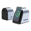 Adattatore USB C Wowssyo 11 in 1, caricabatterie wireless, RJ45 LAN Ethernet, 100 W PD, 3 USB-A 5