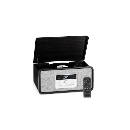 Bella Ann Stereoanlage Plattenspieler Radio DAB+/UKW USB Bluetooth Schwarz