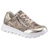 Plateausneaker WALDLÄUFER "H-AJALA", Damen, Gr. 8 (42), leo, goldfarben, Textil, Glattleder, animal-print, sportlich, Schuhe, Freizeitschuh, Halbschuh, Schnürer in Leo-Optik, Komfortweite H