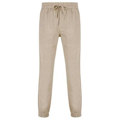 Trousers Fira Cotton Linen Comfort Fit Elasticated Waist Trousers in Nomad Sand / S - Tokyo Laundry
