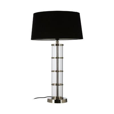 Nickel Finish with Clear Acrylic Cylinder Table Lamp