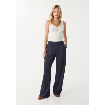 Stradivarius Smart straight-leg trousers Dark blue 4