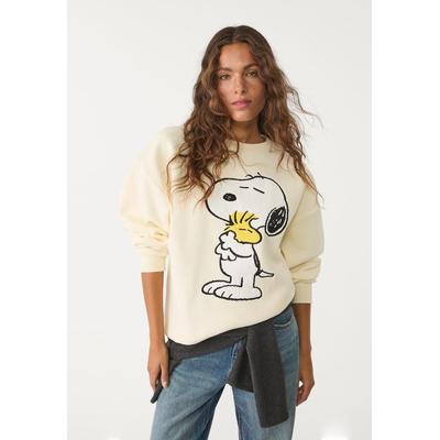 Stradivarius Embroidered Peanuts sweatshirt Yellow S