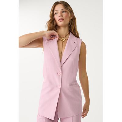 Stradivarius Basic regular fit waistcoat Pastel pink XS