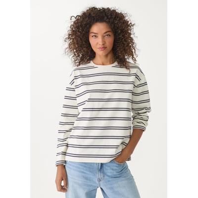 Stradivarius Oversized striped T-shirt Navy blue XL