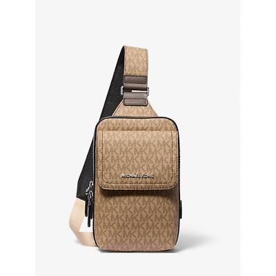 Michael Kors Hudson Signature Logo Sling Pack Natural One Size