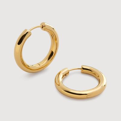 Gold Click Medium Hoop Earrings