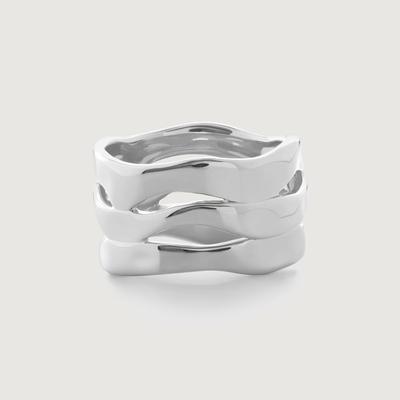 Sterling Silver Wave Triple Ring