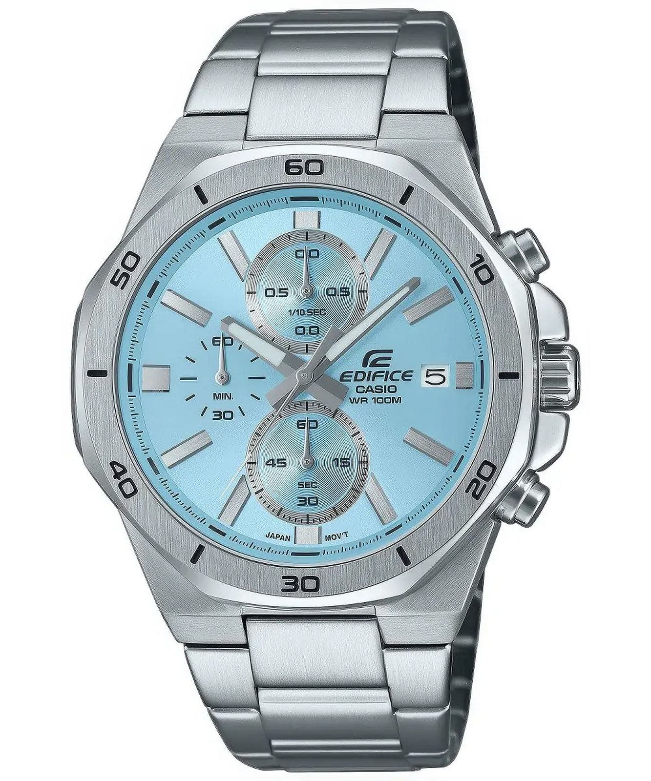 Casio Edifice Mens Silver Watch EFV-640D-2BVUEF Stainless Steel - One Size