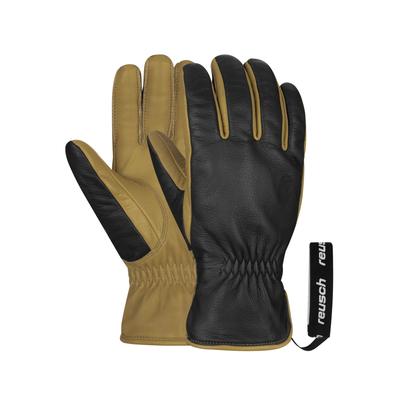 Skihandschuhe REUSCH "Outsider", Damen, Gr. 8,5, braun (schwarz, braun), 60% Rindsleder, 30% Wolle, 10% Polyamid, mehrfarbig, sportlich, Handschuhe, mit winddichter und atmungsaktiver Funktion Image