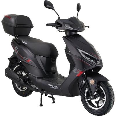 Motorroller GT UNION "Sonic X 25", schwarz (mattschwarz, schwarz), Motorroller & Mofas, mit Topcase, 25 km/h, Luftgekühlter Motor, B:68cm H:105cm L:183cm, Topseller