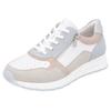 Keilsneaker REMONTE, Damen, Gr. 36, grau (hellgrau kombiniert), Leder, Lederimitat, sportlich, Schuhe, Freizeitschuh, Halbschuh, Schnürschuh mit gepolstertem Schaftrand