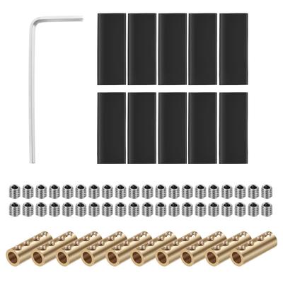 TEMU 10pcs 80a 6awg Brass Wire Connector Nut Kit - Quick Connect, Waterproof & Insulated With Heat Shrink Tubing & Wrench, For Secure Electrical Connections, Wire Connector Kit