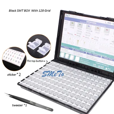 128 Grids SMT Komponente Box Elektronische Komponenten Lagerung Grid Ic Chip Elektronische Materialien Box Schrank Image