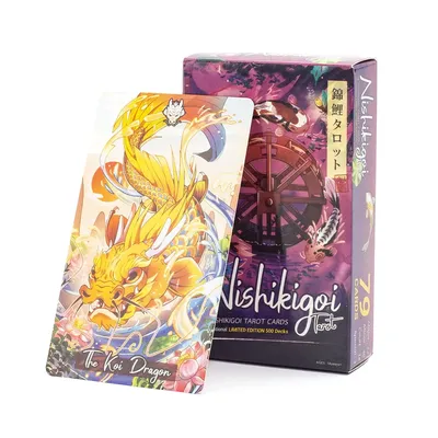 Nishikigoi Tarot 78 Stück 10,3 x 6 cm, englische Version, Wahrsagerei, Brettspiele-Set, Party-Astrologie-Karten, Oracle Image