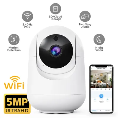 FUERS 5MP HD Indoor Sicherheit WIFI Kamera Für Baby Monitor Hund Kamera Bewegungserkennung Tuya Smart Home Funktioniert Mit Alexa