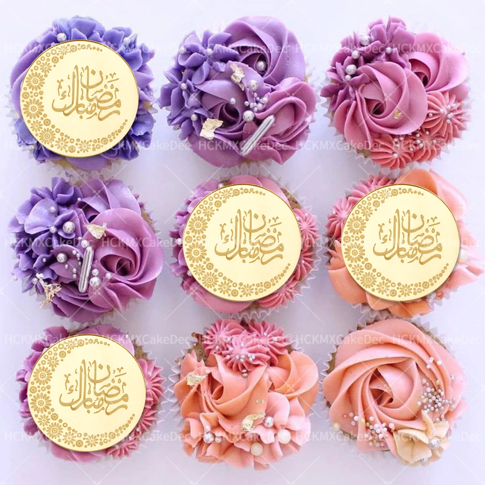 10 Stück Acryl Eid Mubarak Cupcake Topper für Ramadan Kareem Party Dessert Cupcake DIY Dekorationen Lieferungen Image